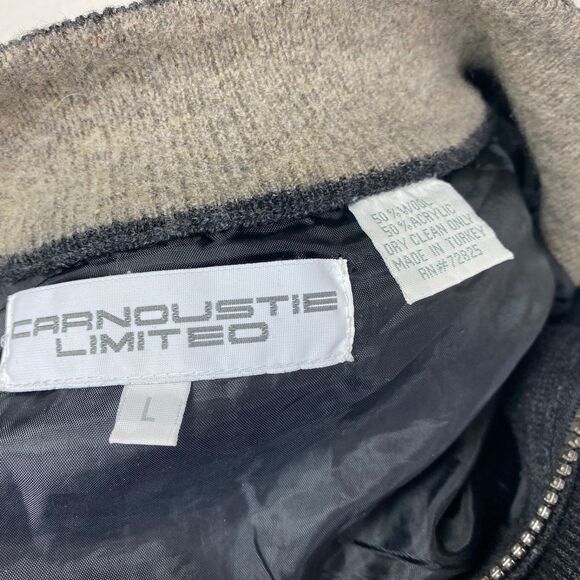 Carnoustie Dark Gray Black Wool Blend Pullover Sweater Lg Long Sleeves 1/4 Zip - Picture 16 of 16